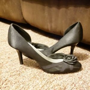 Fioni Rose Toe BLACK heels